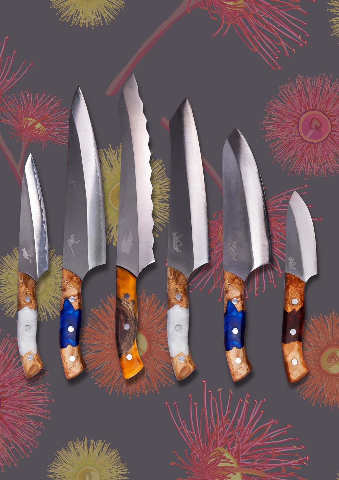 Complete 6 Knife Collecton | "Big Red" Kit - Big Red Knives
