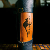 Kangaroo Leather Knife Roll - Navy - Big Red Knives