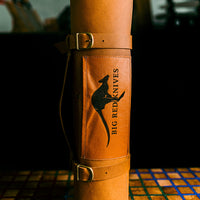 Kangaroo Leather Knife Roll - Ochre - Big Red Knives