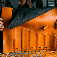 Kangaroo Leather Knife Roll - Ochre - Big Red Knives