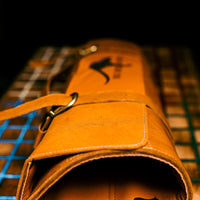 Kangaroo Leather Knife Roll - Ochre - Big Red Knives