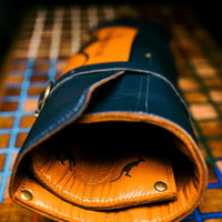 Kangaroo Leather Knife Roll - Navy - Big Red Knives