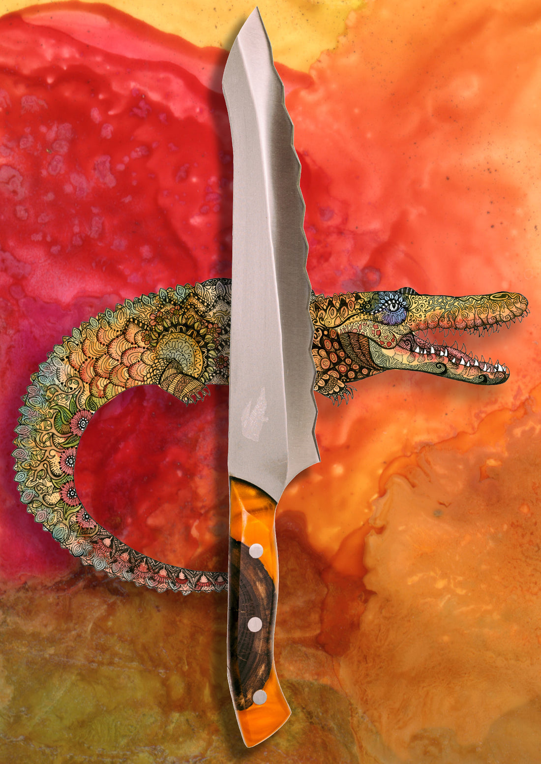 Australian Serrated Knife | "The Croc" Knife | Custom - Big Red Knives