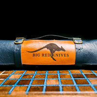 Kangaroo Leather Knife Roll - Navy - Big Red Knives