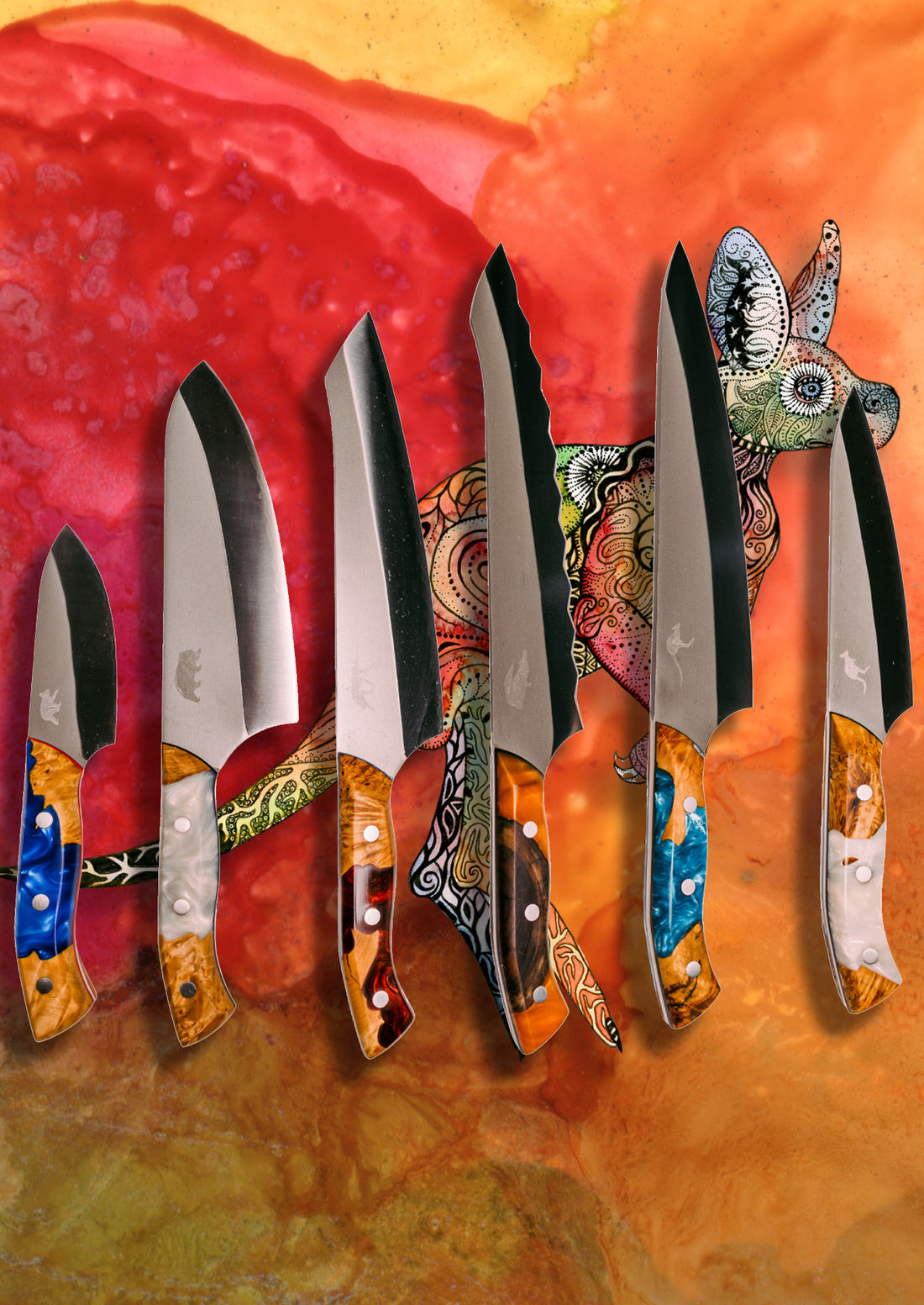 Complete 6 Knife Collecton | "Big Red" Kit - Big Red Knives